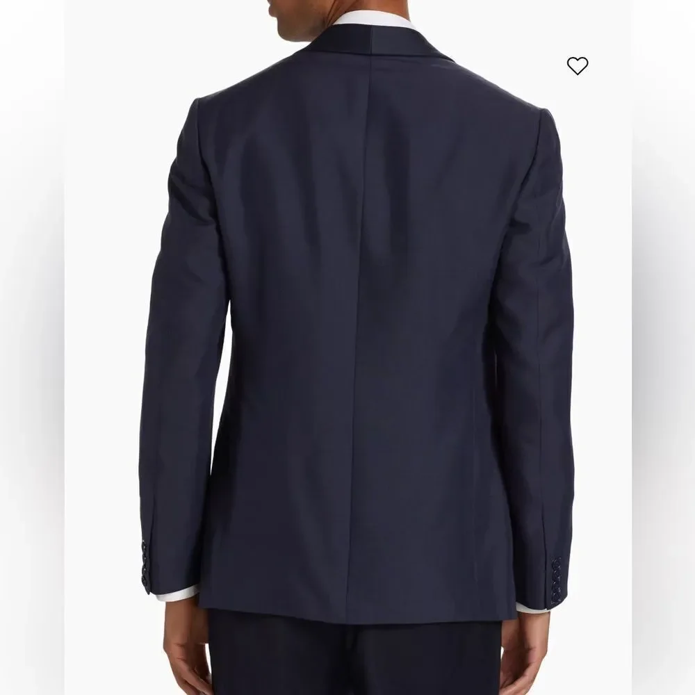 Ralph Lauren Purple Label Kent Single-Breased Shawl Collar Silk Blazer